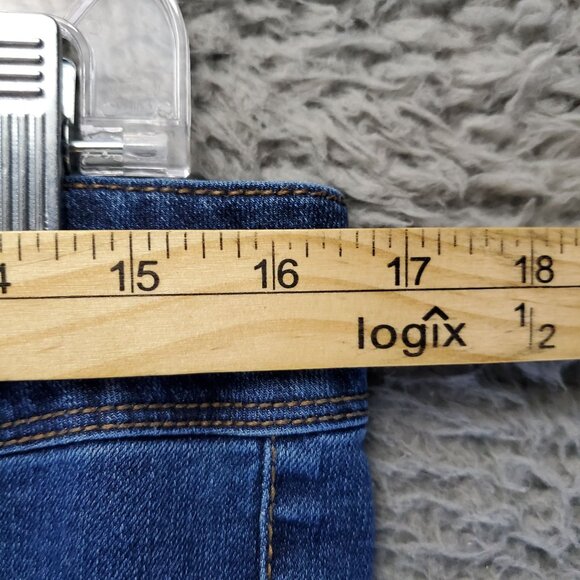 D.Jeans Jeans Womens 14W Blue Skinny Stretch Double Button Denim - Picture 4 of 11